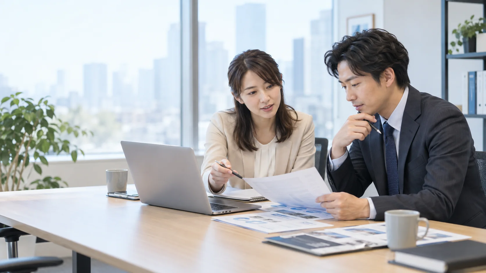 学生採用の費用と社内工数を比較する採用担当者